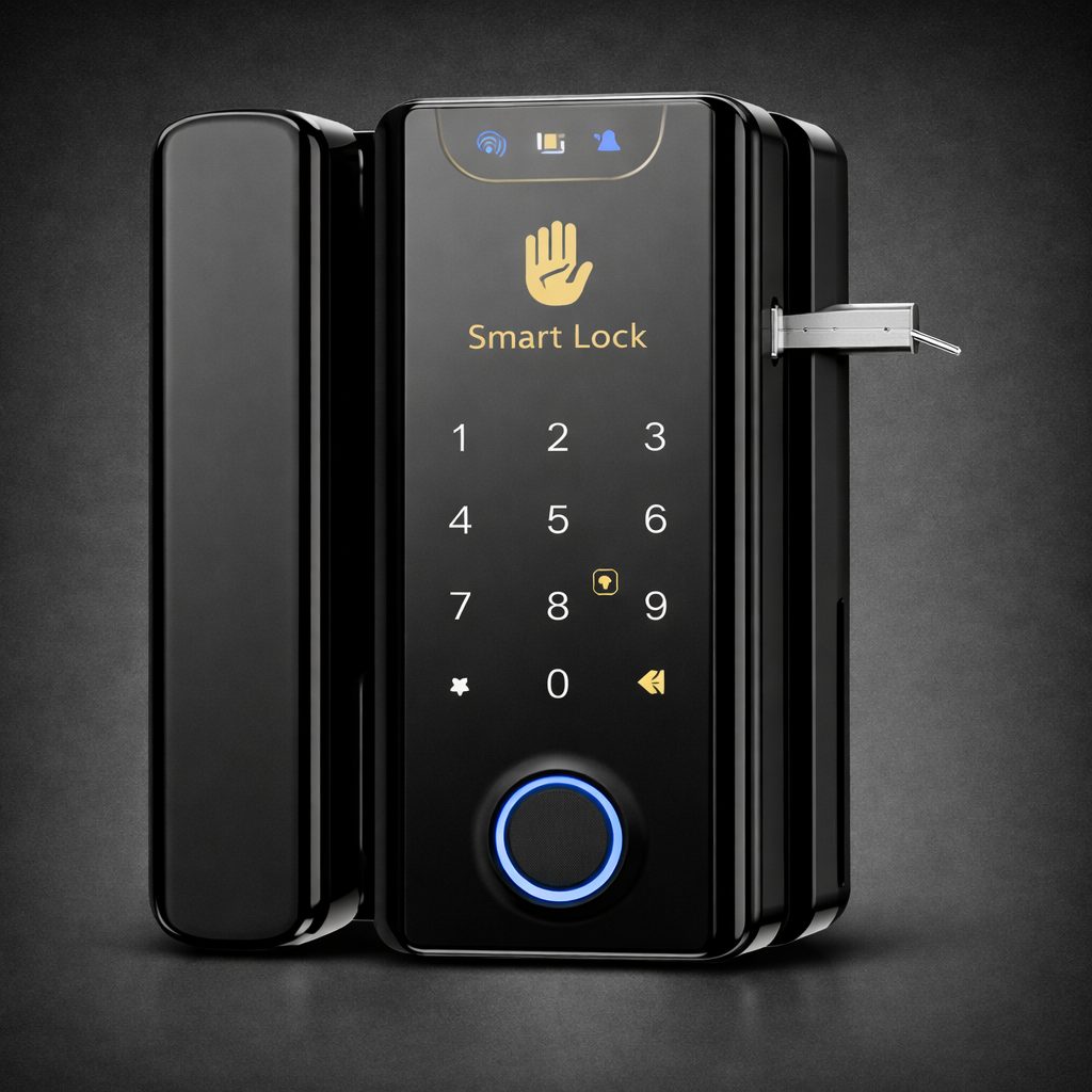 Smart Glass Door Lock with FaceID